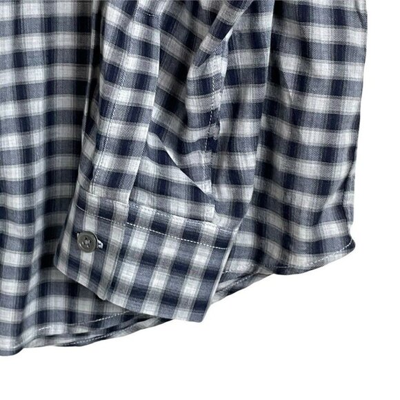 Theory Clean Shirt Men's size S Plaid Blue Gray - Picture 5 of 9